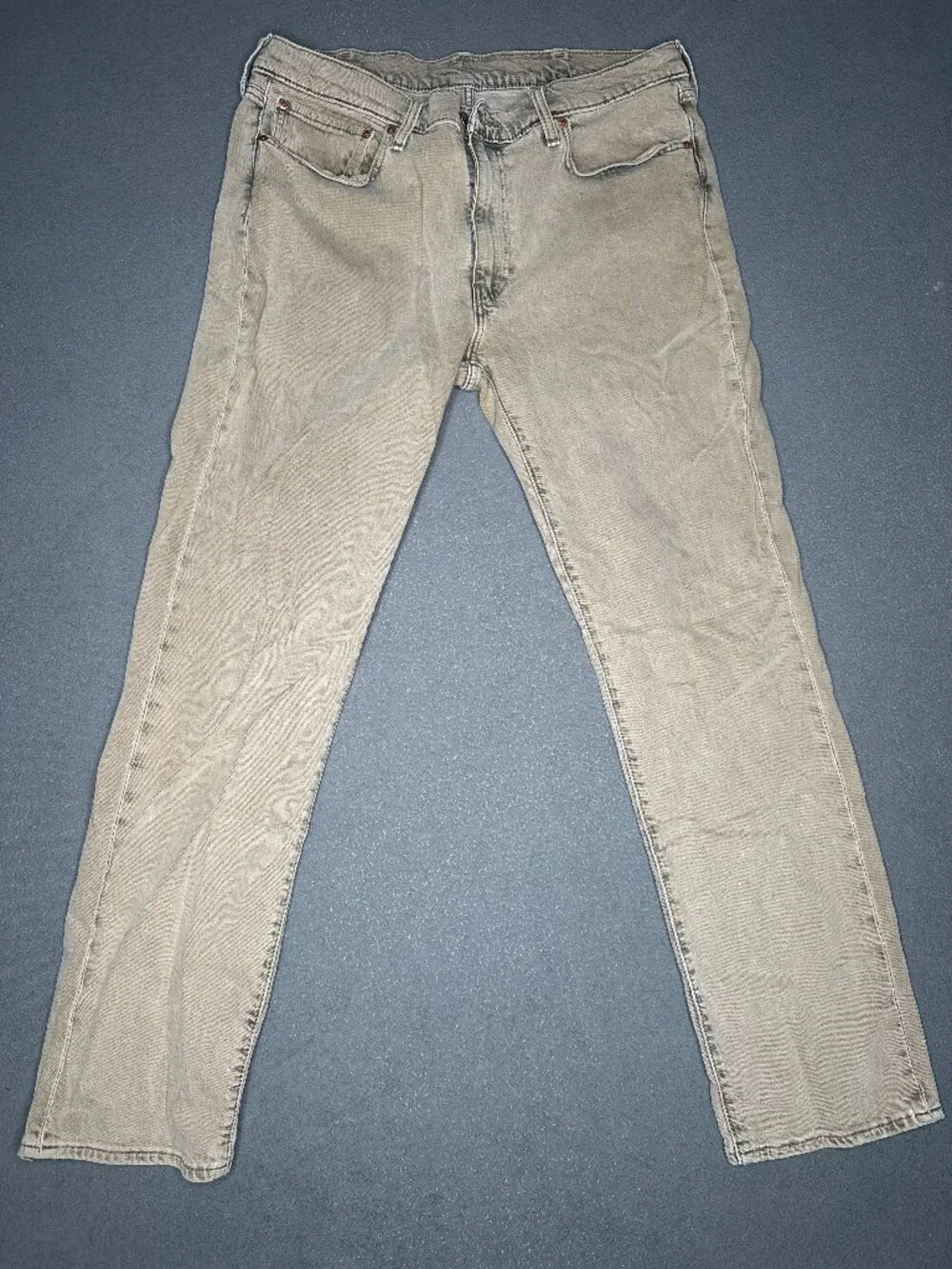 Levi's Premium 514 Mens 38x32 Gray Straight Leg Jeans Red Tab Denim